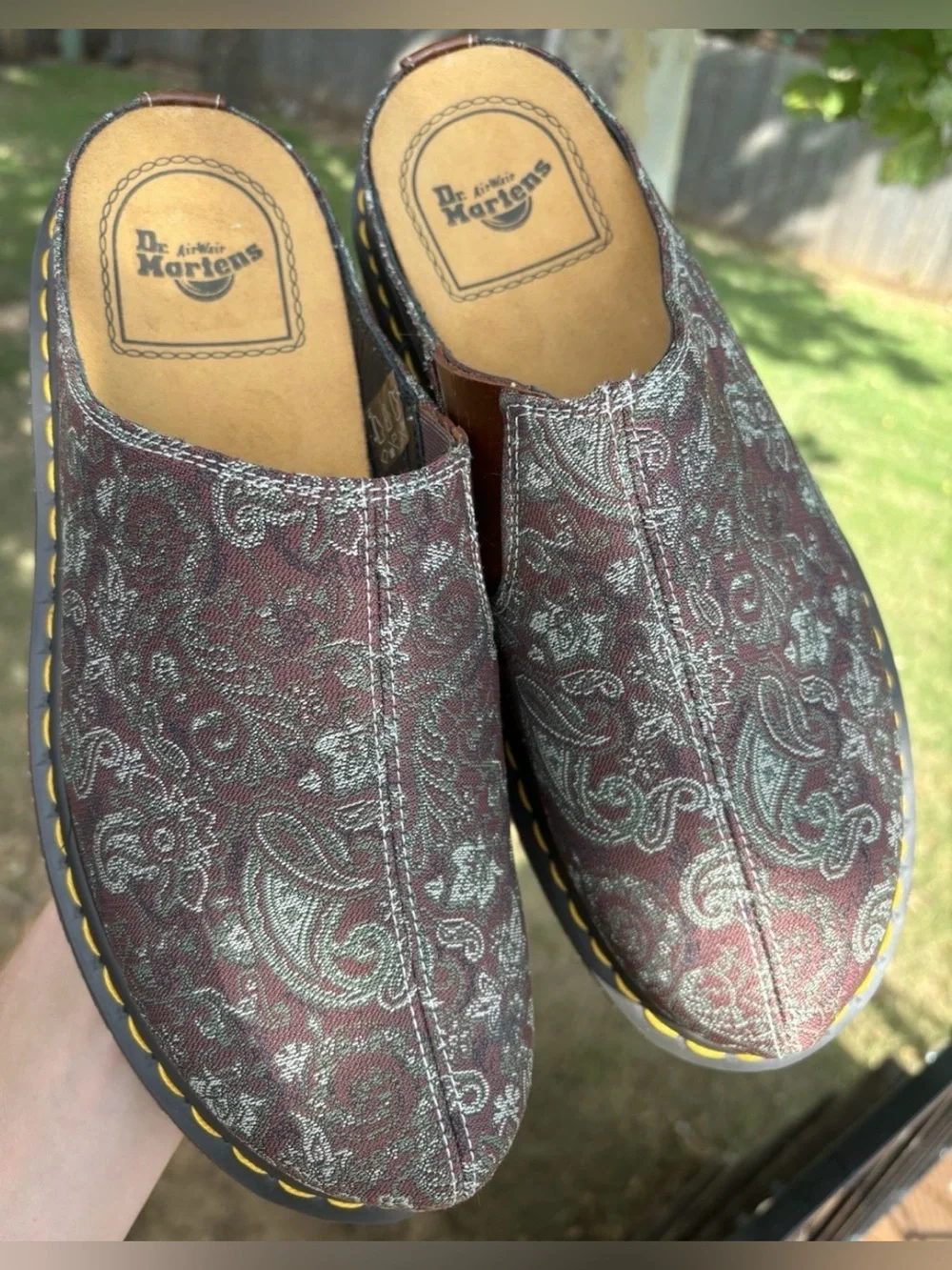 Dr. Martens Paisley Jacquard San Mule Slip-On Loafers, Size 11 M (Russet Red)